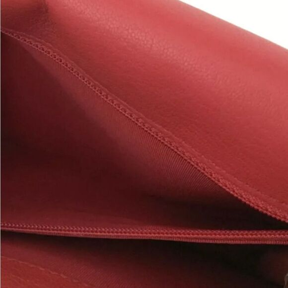 Auth Chanel Tramezzo Box Flap Double CC Logo Calfskin Chain Shoulder Bag Red - Picture 11 of 11